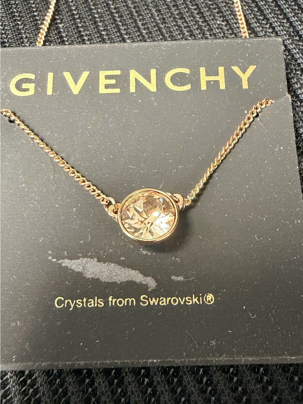New Givenchy Rose Gold Crystal Fireball Pendant Necklace (Swarovski)